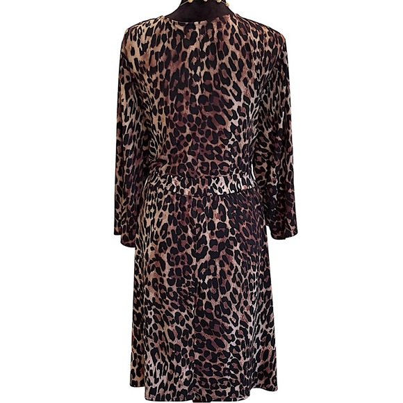 PLUS SIZE!!🔥SALE🔥LANE BRYANT LEOPARD ANIMAL PRINT JERSEY WRAP DRESS SZ 26/2 - Picture 8 of 12